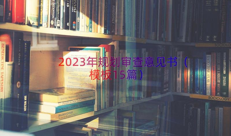 2023年规划审查意见书（模板15篇）