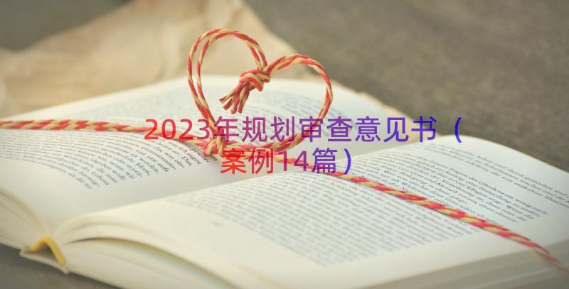 2023年规划审查意见书（案例14篇）