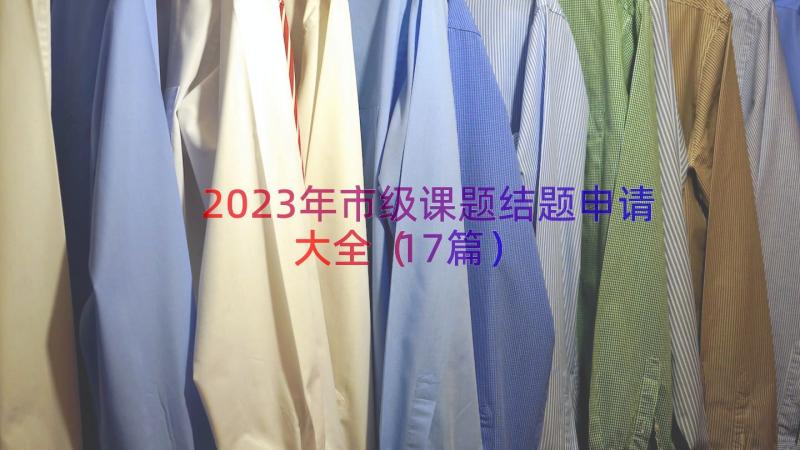 2023年市级课题结题申请大全（17篇）