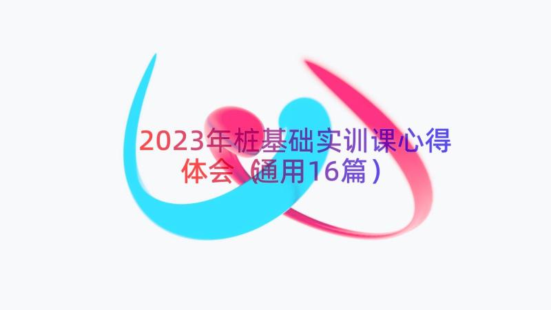 2023年桩基础实训课心得体会（通用16篇）