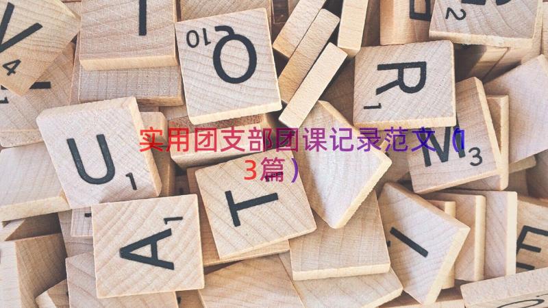 实用团支部团课记录范文（13篇）