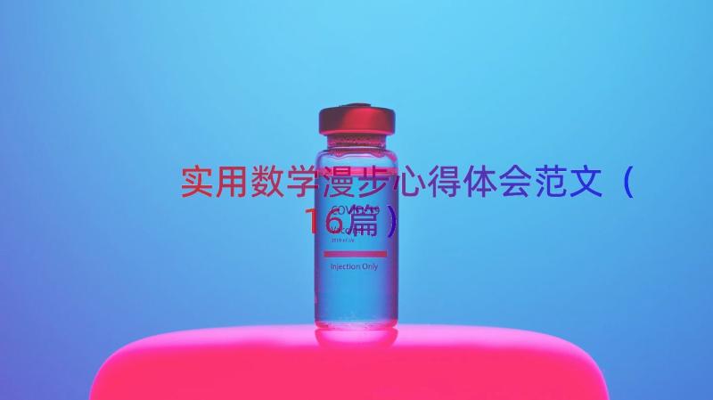 实用数学漫步心得体会范文（16篇）