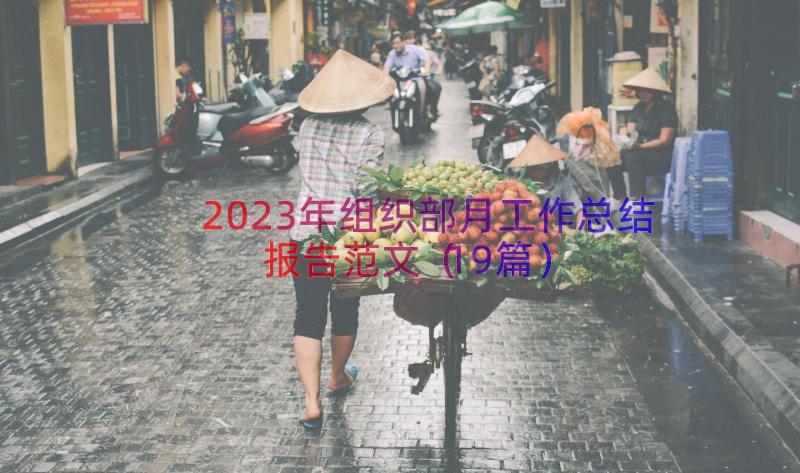 2023年组织部月工作总结报告范文（19篇）