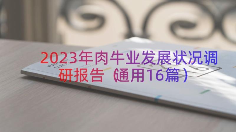 2023年肉牛业发展状况调研报告（通用16篇）