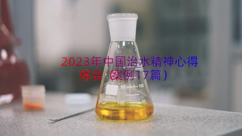 2023年中国治水精神心得体会（案例17篇）