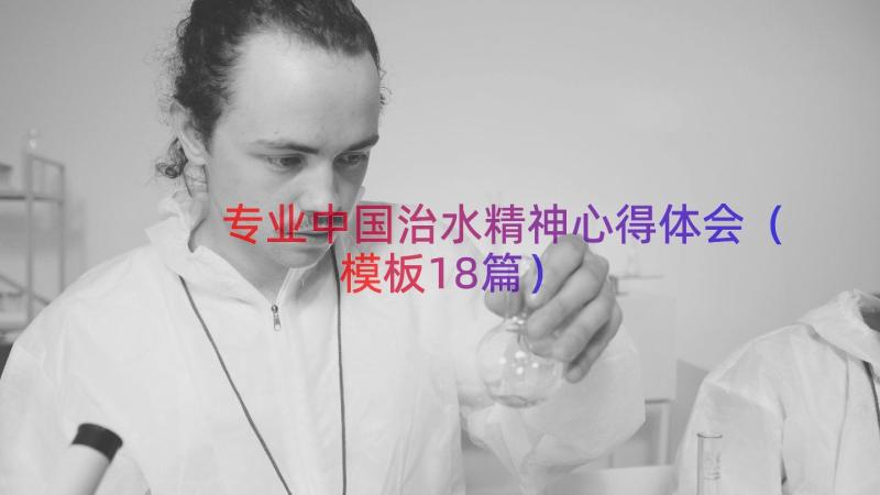 专业中国治水精神心得体会（模板18篇）