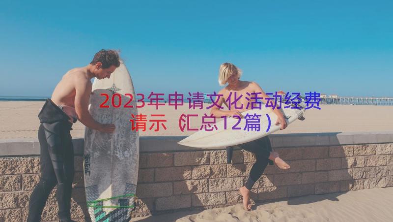 2023年申请文化活动经费请示（汇总12篇）