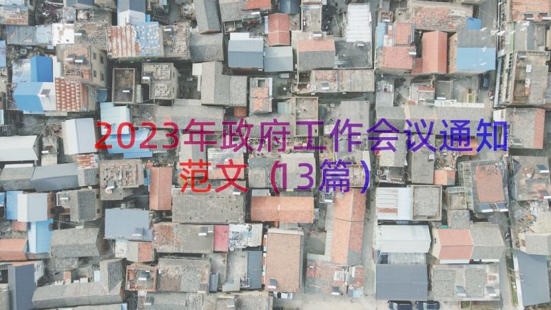 2023年政府工作会议通知范文（13篇）