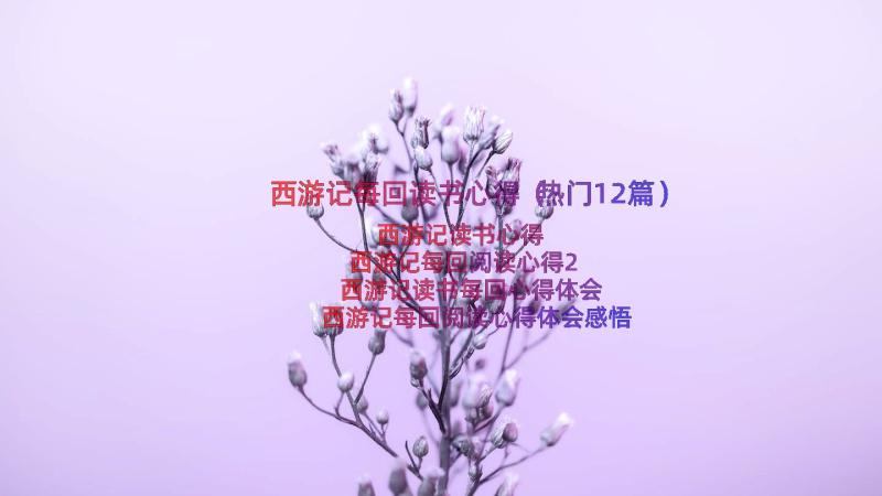 西游记每回读书心得（热门12篇）