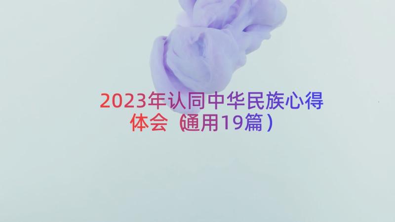 2023年认同中华民族心得体会（通用19篇）