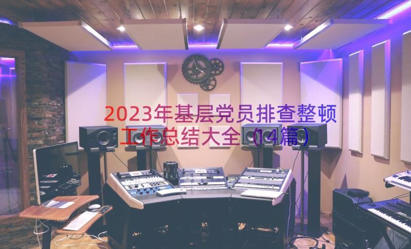 2023年基层党员排查整顿工作总结大全（14篇）