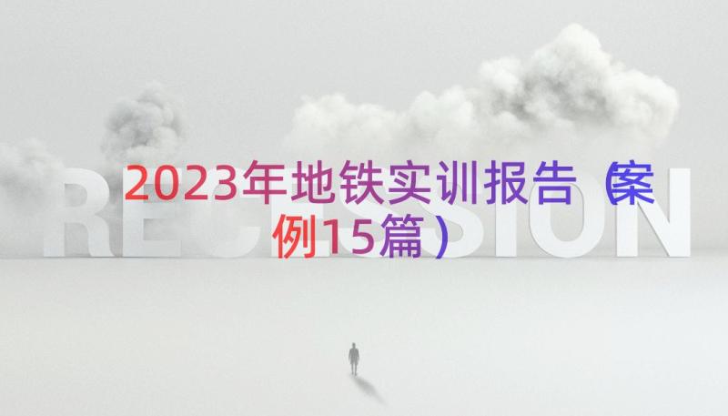 2023年地铁实训报告（案例15篇）