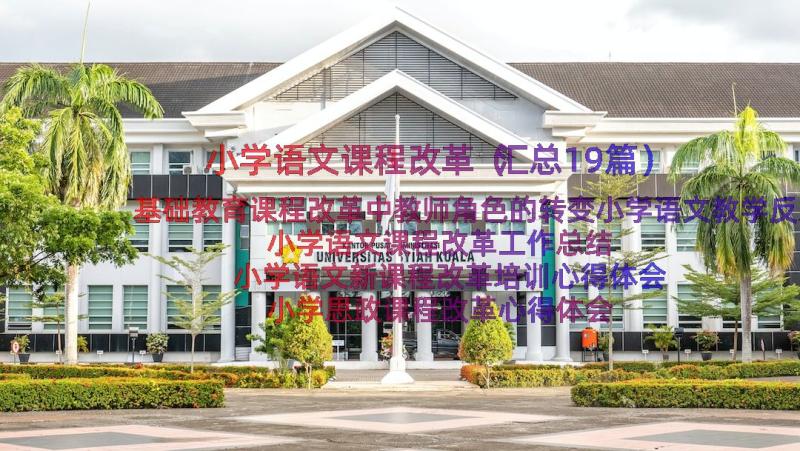 小学语文课程改革（汇总19篇）