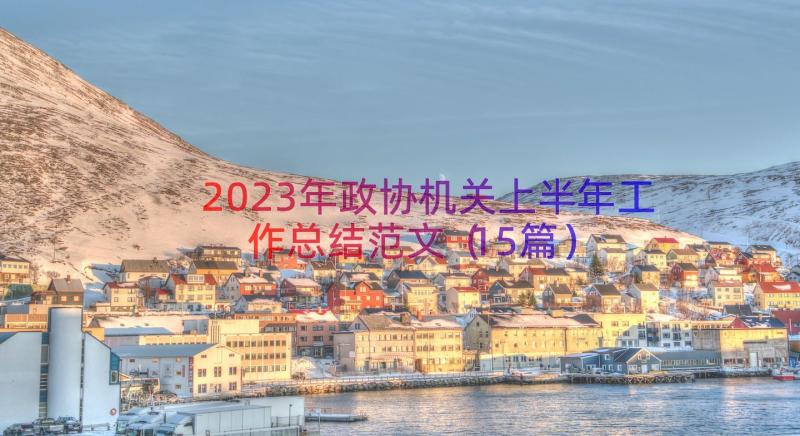 2023年政协机关上半年工作总结范文（15篇）