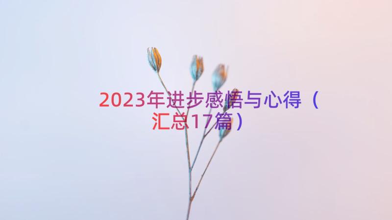 2023年进步感悟与心得（汇总17篇）