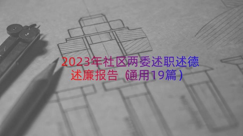 2023年社区两委述职述德述廉报告（通用19篇）