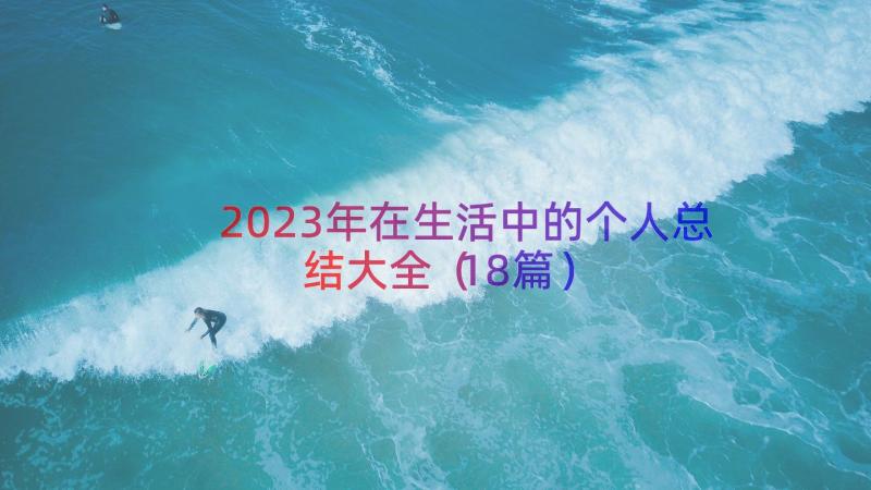 2023年在生活中的个人总结大全（18篇）