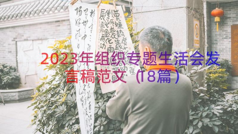 2023年组织专题生活会发言稿范文（18篇）