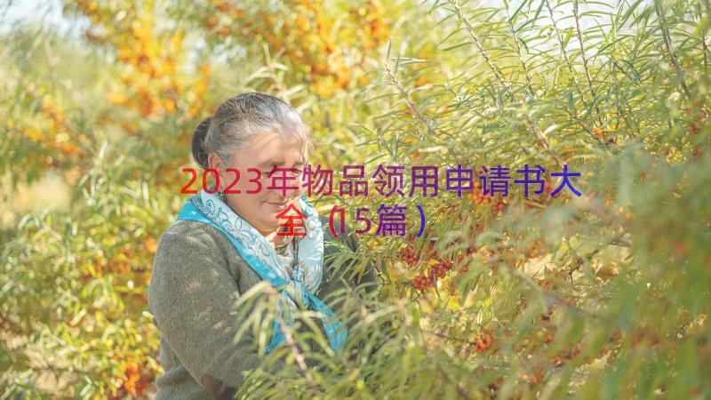 2023年物品领用申请书大全（15篇）