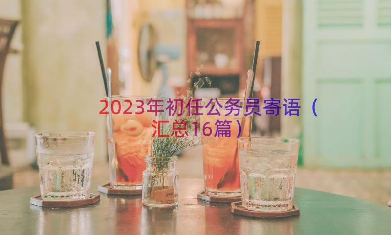 2023年初任公务员寄语（汇总16篇）