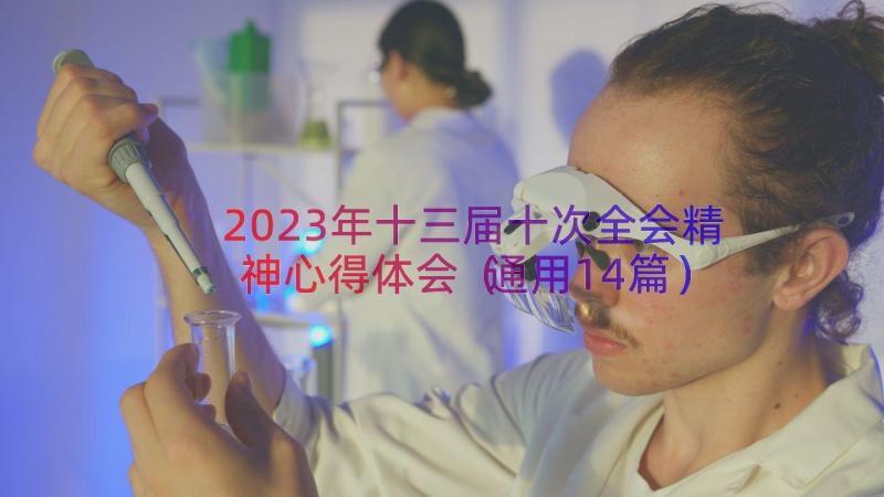 2023年十三届十次全会精神心得体会（通用14篇）