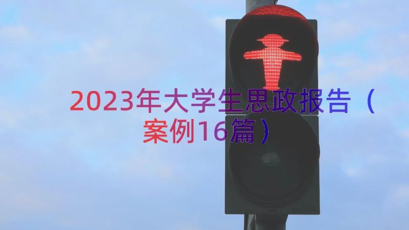 2023年大学生思政报告（案例16篇）