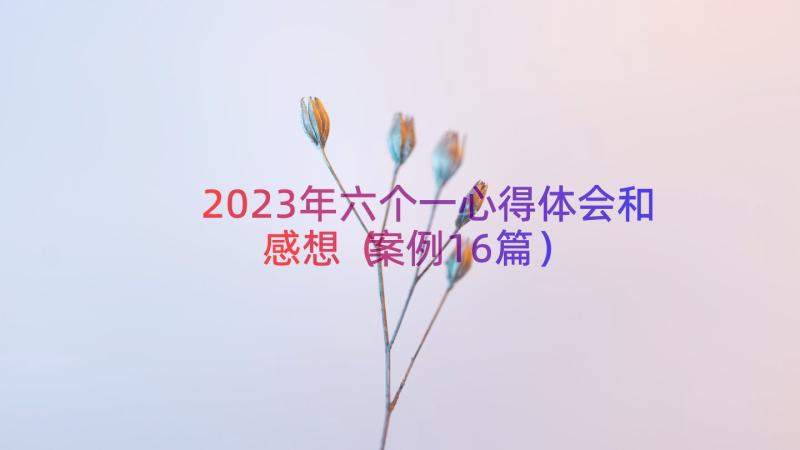 2023年六个一心得体会和感想（案例16篇）