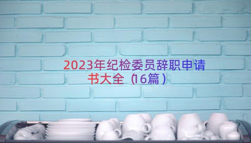 2023年纪检委员辞职申请书大全（16篇）