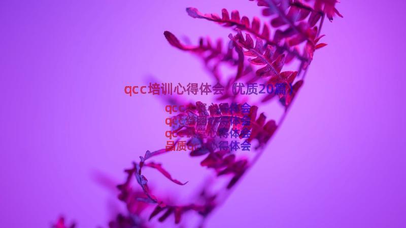 qcc培训心得体会（优质20篇）