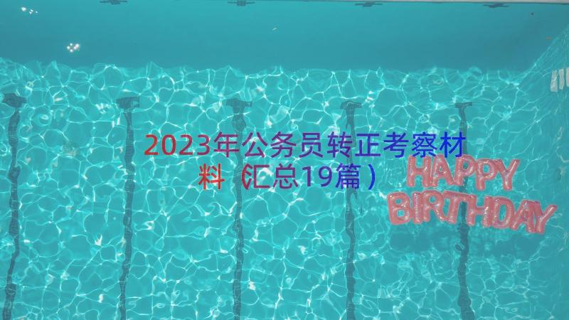 2023年公务员转正考察材料（汇总19篇）