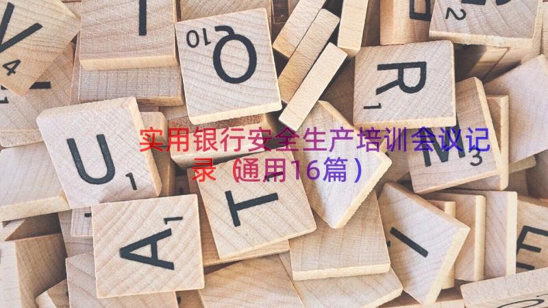 实用银行安全生产培训会议记录（通用16篇）