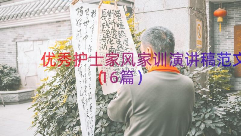 优秀护士家风家训演讲稿范文（16篇）