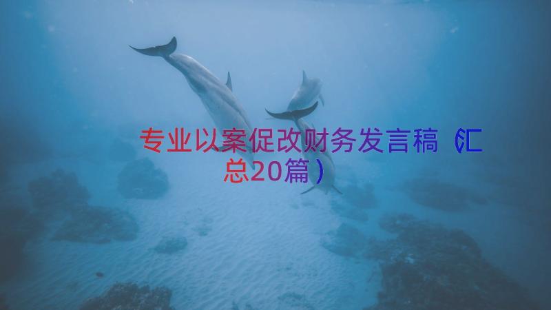 专业以案促改财务发言稿（汇总20篇）