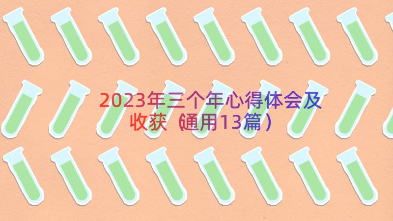 2023年三个年心得体会及收获（通用13篇）