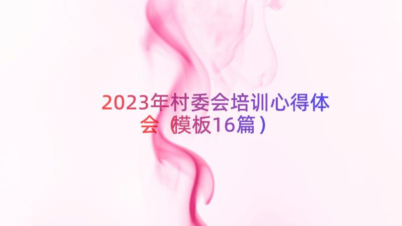 2023年村委会培训心得体会（模板16篇）