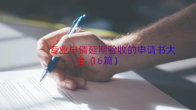 专业申请延期验收的申请书大全（16篇）