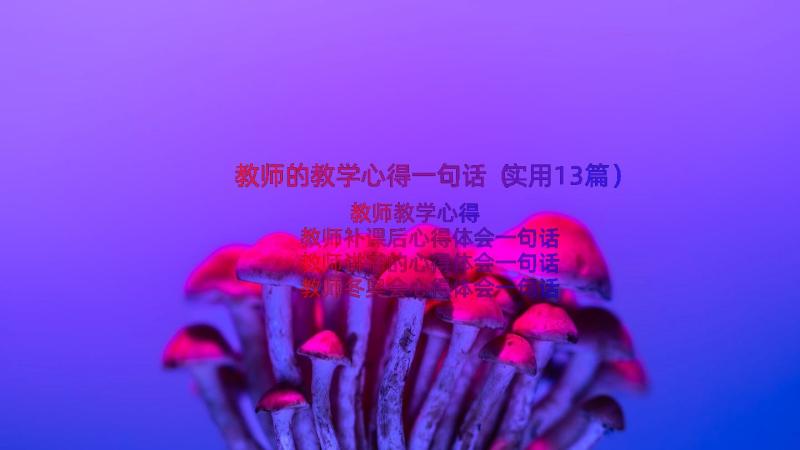 教师的教学心得一句话（实用13篇）