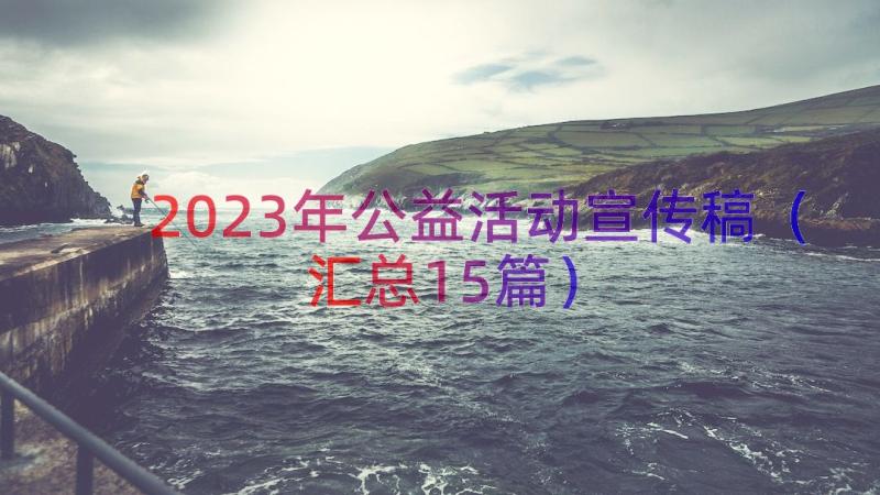 2023年公益活动宣传稿（汇总15篇）