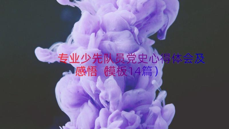 专业少先队员党史心得体会及感悟（模板14篇）