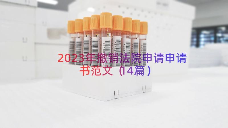 2023年撤销法院申请申请书范文（14篇）