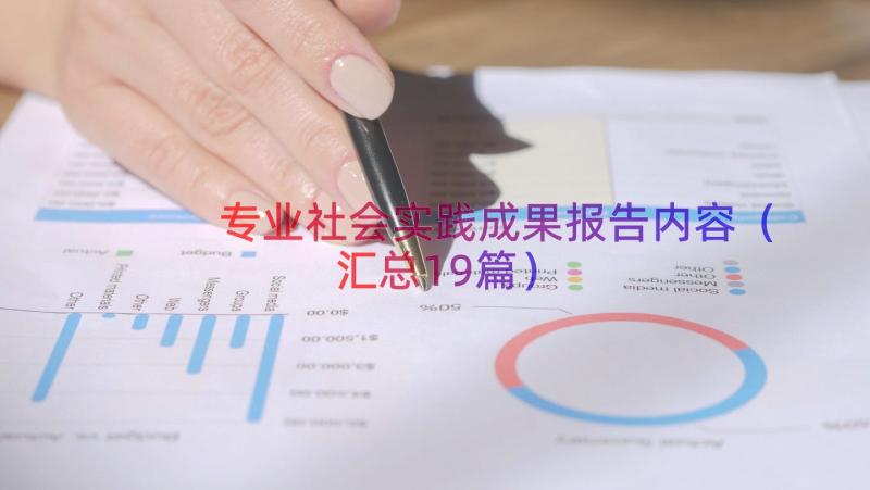 专业社会实践成果报告内容（汇总19篇）