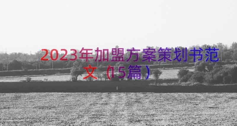 2023年加盟方案策划书范文（15篇）