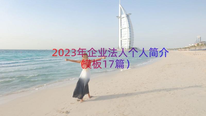 2023年企业法人个人简介（模板17篇）