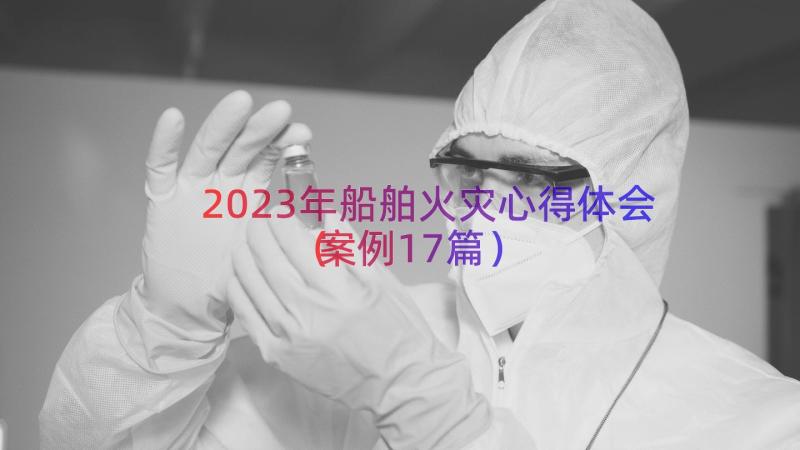 2023年船舶火灾心得体会（案例17篇）