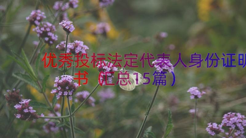 优秀投标法定代表人身份证明书（汇总15篇）