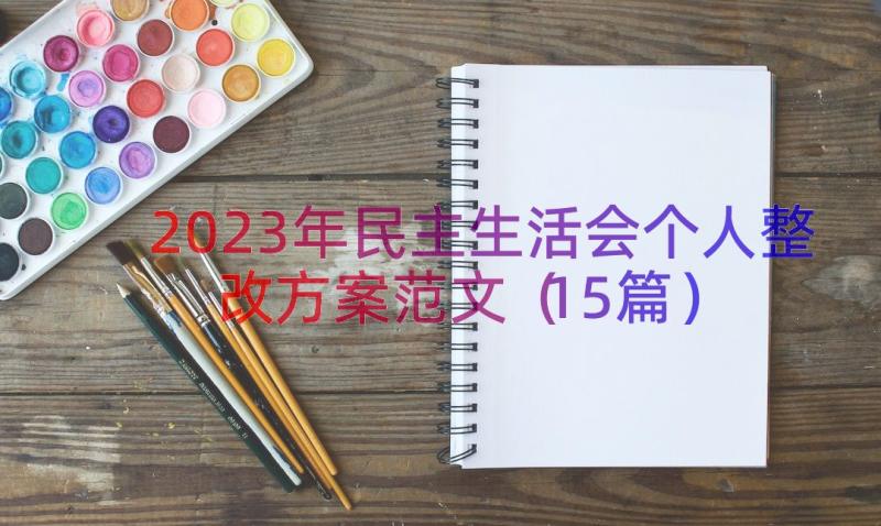 2023年民主生活会个人整改方案范文（15篇）