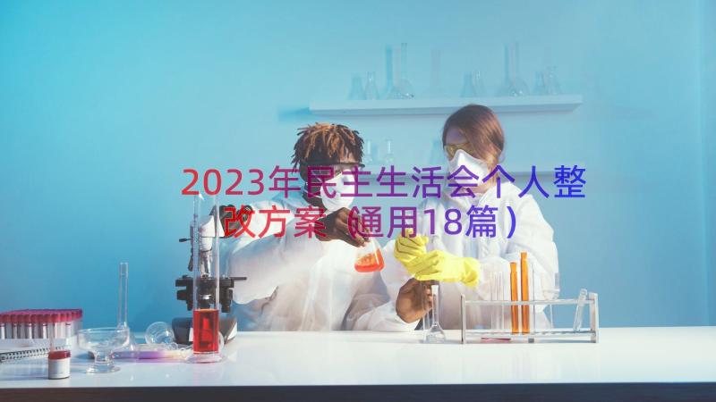 2023年民主生活会个人整改方案（通用18篇）