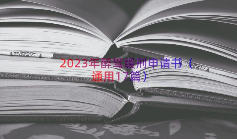 2023年醉驾缓刑申请书（通用17篇）