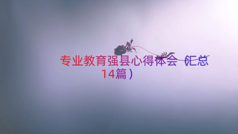 专业教育强县心得体会（汇总14篇）