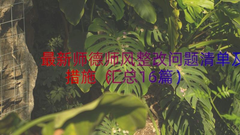 最新师德师风整改问题清单及措施（汇总16篇）